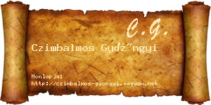 Czimbalmos Gyöngyi névjegykártya